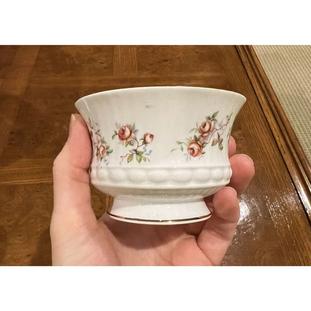 Vintage Queens Rosina Fine Bone China Creamer & Sugar Bowl (Rosamund Pattern)